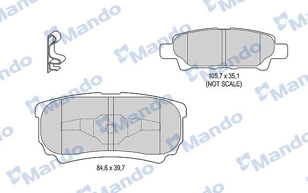 Mando MBF015449 - Комплект спирачно феродо, дискови спирачки vvparts.bg