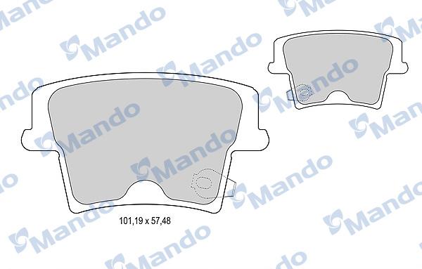 Mando MBF015446 - Комплект спирачно феродо, дискови спирачки vvparts.bg