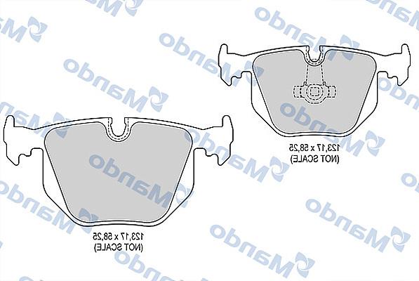 Mando MBF015404 - Комплект спирачно феродо, дискови спирачки vvparts.bg