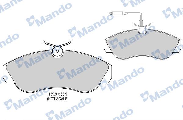 Mando MBF015471 - Комплект спирачно феродо, дискови спирачки vvparts.bg