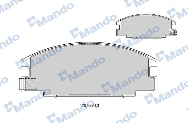 Mando MBF015555 - Комплект спирачно феродо, дискови спирачки vvparts.bg