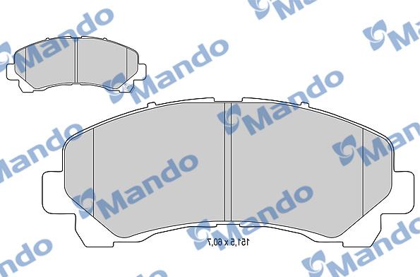 Mando MBF015558 - Комплект спирачно феродо, дискови спирачки vvparts.bg