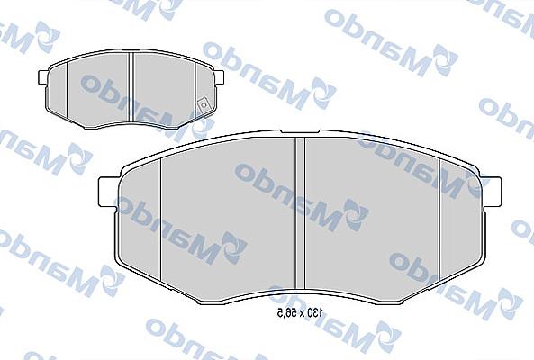 Mando MBF015553 - Комплект спирачно феродо, дискови спирачки vvparts.bg