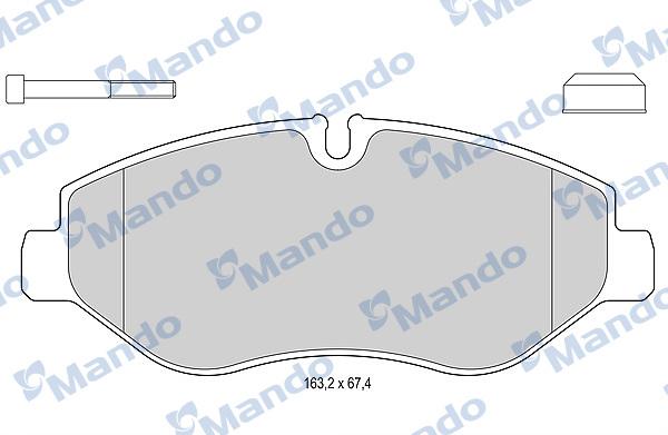 Mando MBF015749 - Комплект спирачно феродо, дискови спирачки vvparts.bg
