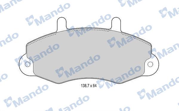 Mando MBF015519 - Комплект спирачно феродо, дискови спирачки vvparts.bg