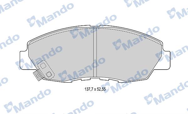 Mando MBF015534 - Комплект спирачно феродо, дискови спирачки vvparts.bg