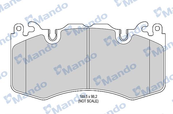 Mando MBF015606 - Комплект спирачно феродо, дискови спирачки vvparts.bg