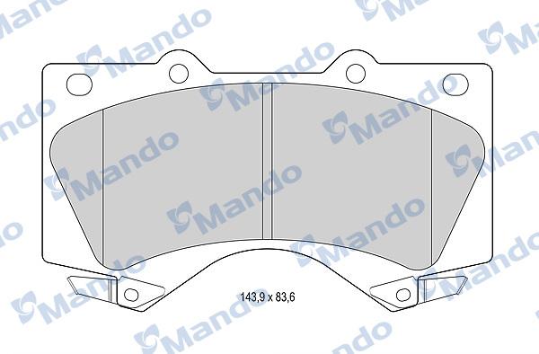 Mando MBF015619 - Комплект спирачно феродо, дискови спирачки vvparts.bg