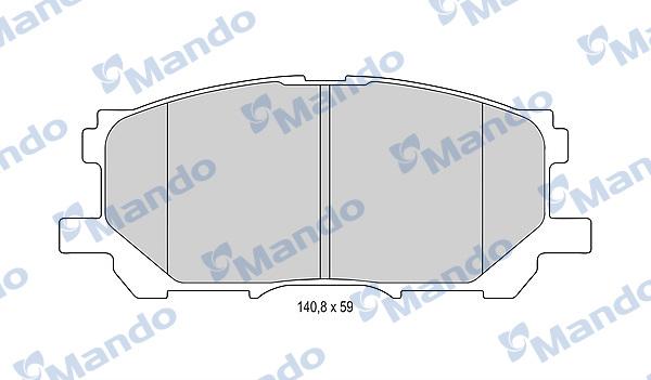 Mando MBF015612 - Комплект спирачно феродо, дискови спирачки vvparts.bg