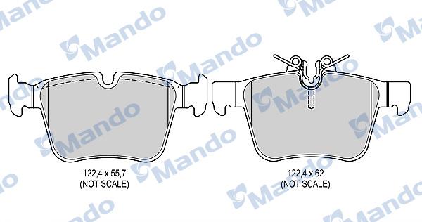 Mando MBF015687 - Комплект спирачно феродо, дискови спирачки vvparts.bg