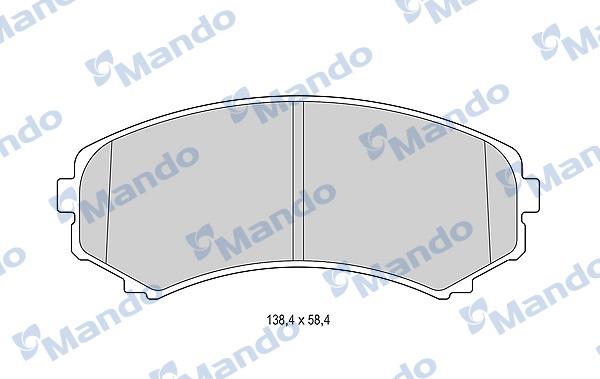 Mando MBF015633 - Комплект спирачно феродо, дискови спирачки vvparts.bg