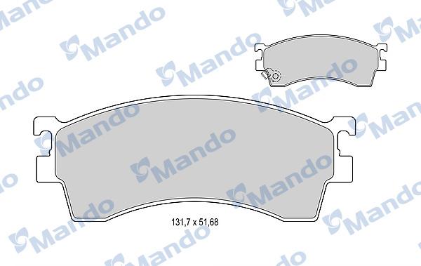 Mando MBF015624 - Комплект спирачно феродо, дискови спирачки vvparts.bg