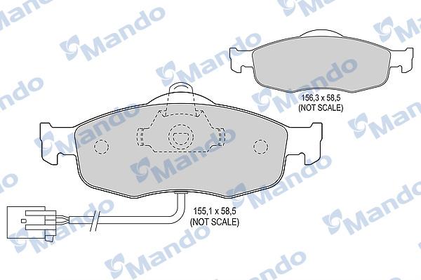 Mando MBF015099 - Комплект спирачно феродо, дискови спирачки vvparts.bg