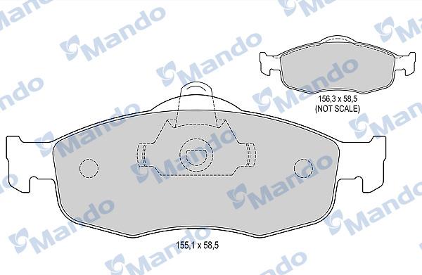 Mando MBF015098 - Комплект спирачно феродо, дискови спирачки vvparts.bg