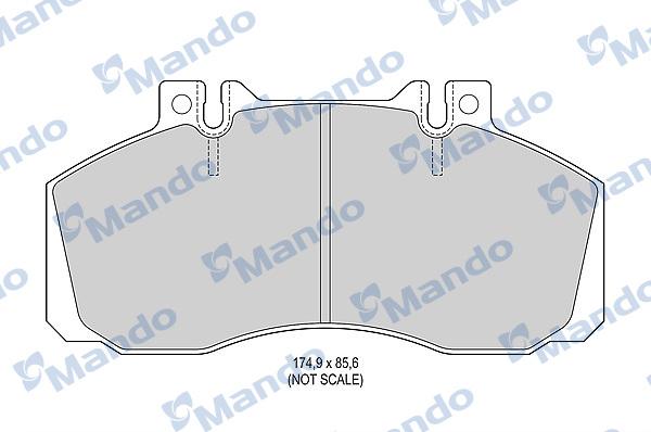 Mando MBF015049 - Комплект спирачно феродо, дискови спирачки vvparts.bg