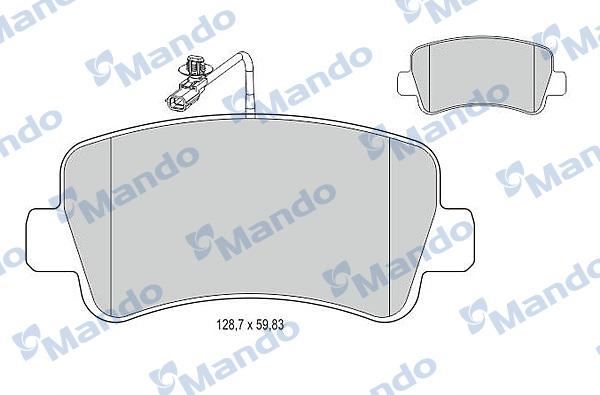 Mando MBF015044 - Комплект спирачно феродо, дискови спирачки vvparts.bg