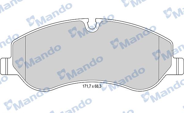 Mando MBF015046 - Комплект спирачно феродо, дискови спирачки vvparts.bg