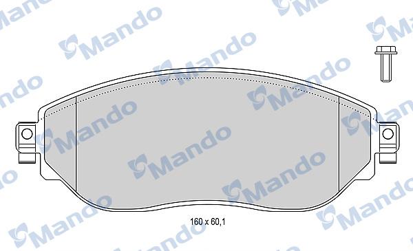 Mando MBF015048 - Комплект спирачно феродо, дискови спирачки vvparts.bg