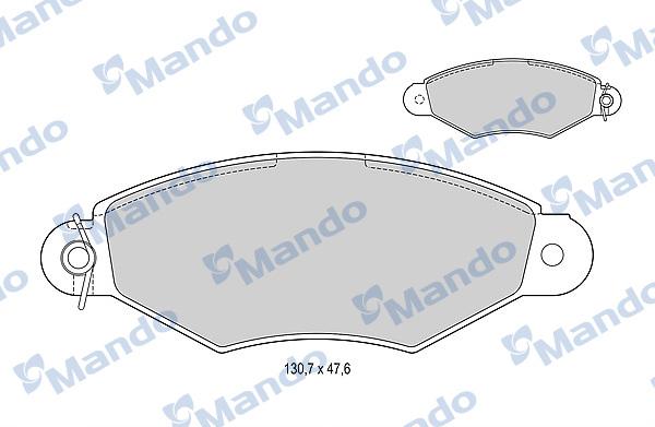 Mando MBF015005 - Комплект спирачно феродо, дискови спирачки vvparts.bg