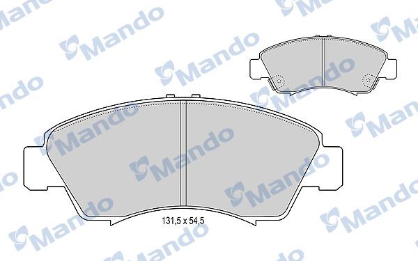 Mando MBF015000 - Комплект спирачно феродо, дискови спирачки vvparts.bg