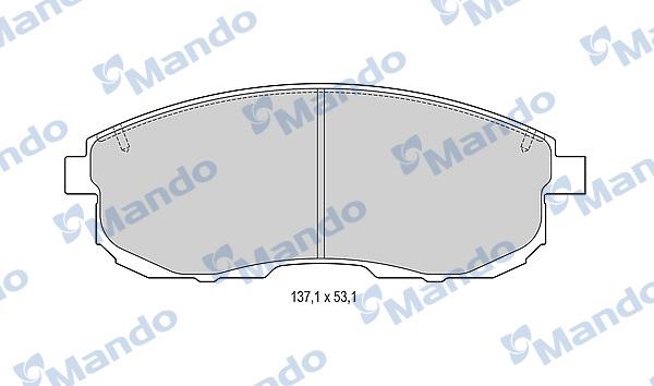 Mando MBF015001 - Комплект спирачно феродо, дискови спирачки vvparts.bg