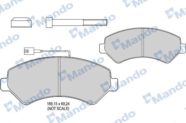 Mando MBF015039 - Комплект спирачно феродо, дискови спирачки vvparts.bg