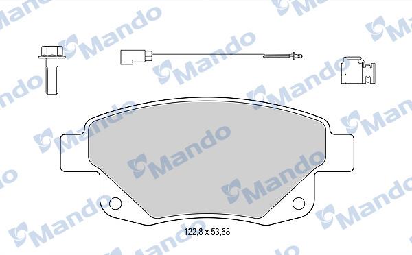 Mando MBF015035 - Комплект спирачно феродо, дискови спирачки vvparts.bg