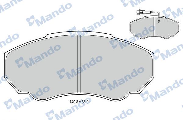 Mando MBF015029 - Комплект спирачно феродо, дискови спирачки vvparts.bg