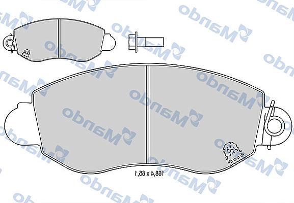 Mando MBF015024 - Комплект спирачно феродо, дискови спирачки vvparts.bg