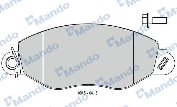 Mando MBF015742 - Комплект спирачно феродо, дискови спирачки vvparts.bg