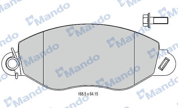 Mando MBF015026 - Комплект спирачно феродо, дискови спирачки vvparts.bg