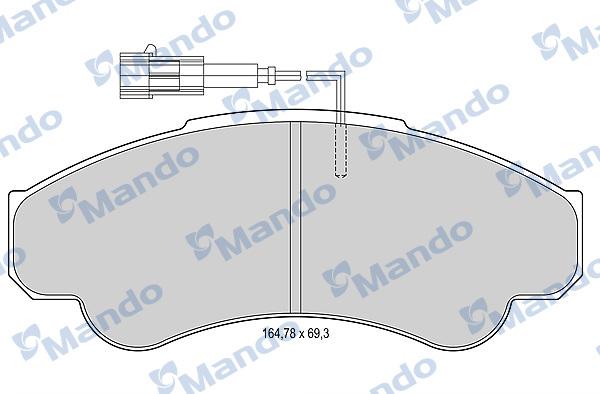 Mando MBF015028 - Комплект спирачно феродо, дискови спирачки vvparts.bg