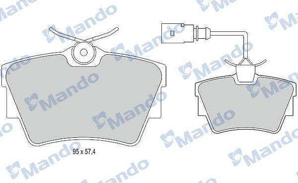 Mando MBF015023 - Комплект спирачно феродо, дискови спирачки vvparts.bg
