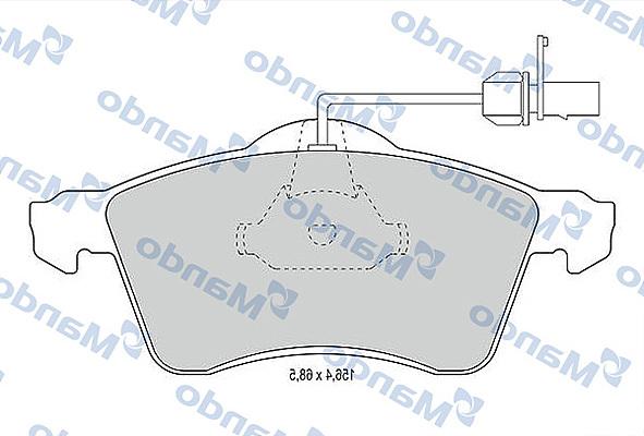 Mando MBF015022 - Комплект спирачно феродо, дискови спирачки vvparts.bg