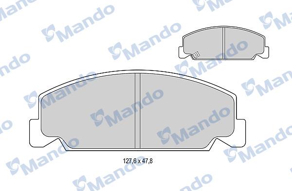 Mando MBF015077 - Комплект спирачно феродо, дискови спирачки vvparts.bg