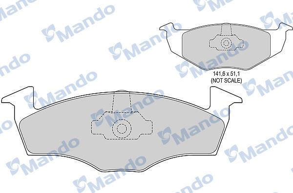 Mando MBF015192 - Комплект спирачно феродо, дискови спирачки vvparts.bg