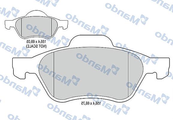 Mando MBF015160 - Комплект спирачно феродо, дискови спирачки vvparts.bg