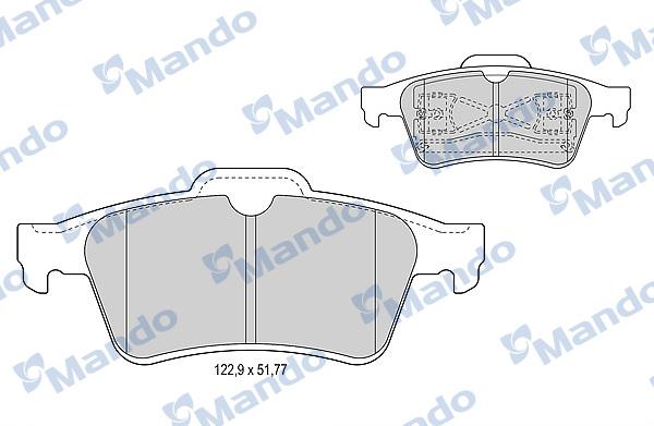 Mando MBF015221 - Комплект спирачно феродо, дискови спирачки vvparts.bg