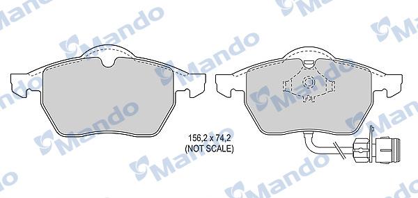 Mando MBF015119 - Комплект спирачно феродо, дискови спирачки vvparts.bg