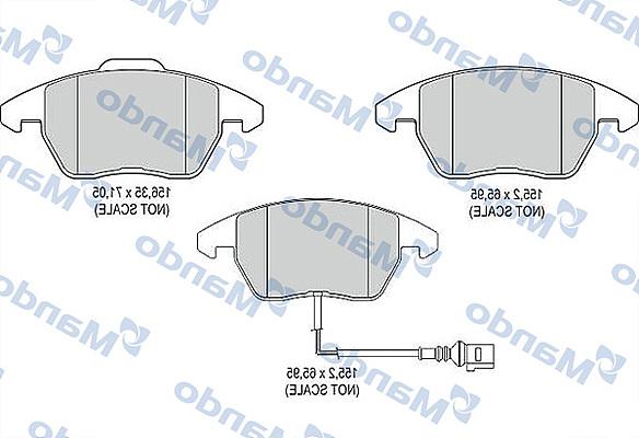 Mando MBF015187 - Комплект спирачно феродо, дискови спирачки vvparts.bg