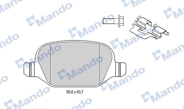 Mando MBF015171 - Комплект спирачно феродо, дискови спирачки vvparts.bg