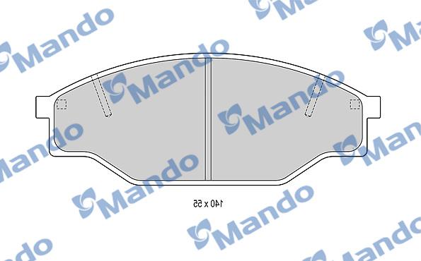 Mando MBF015846 - Комплект спирачно феродо, дискови спирачки vvparts.bg