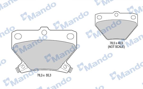 Mando MBF015850 - Комплект спирачно феродо, дискови спирачки vvparts.bg