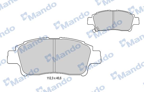 Mando MBF015860 - Комплект спирачно феродо, дискови спирачки vvparts.bg