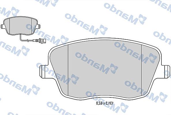 Mando MBF015809 - Комплект спирачно феродо, дискови спирачки vvparts.bg