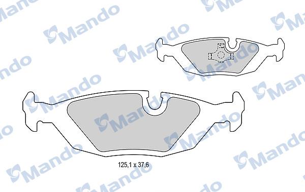 Mando MBF015806 - Комплект спирачно феродо, дискови спирачки vvparts.bg