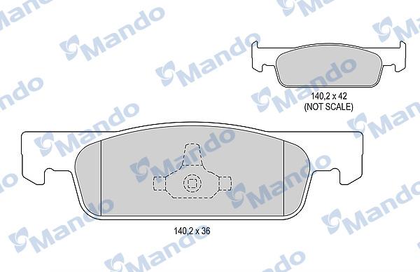 Mando MBF015803 - Комплект спирачно феродо, дискови спирачки vvparts.bg