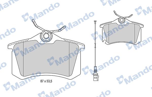 Mando MBF015810 - Комплект спирачно феродо, дискови спирачки vvparts.bg