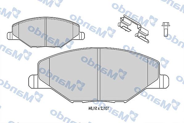 Mando MBF015812 - Комплект спирачно феродо, дискови спирачки vvparts.bg