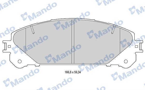 Mando MBF015886 - Комплект спирачно феродо, дискови спирачки vvparts.bg